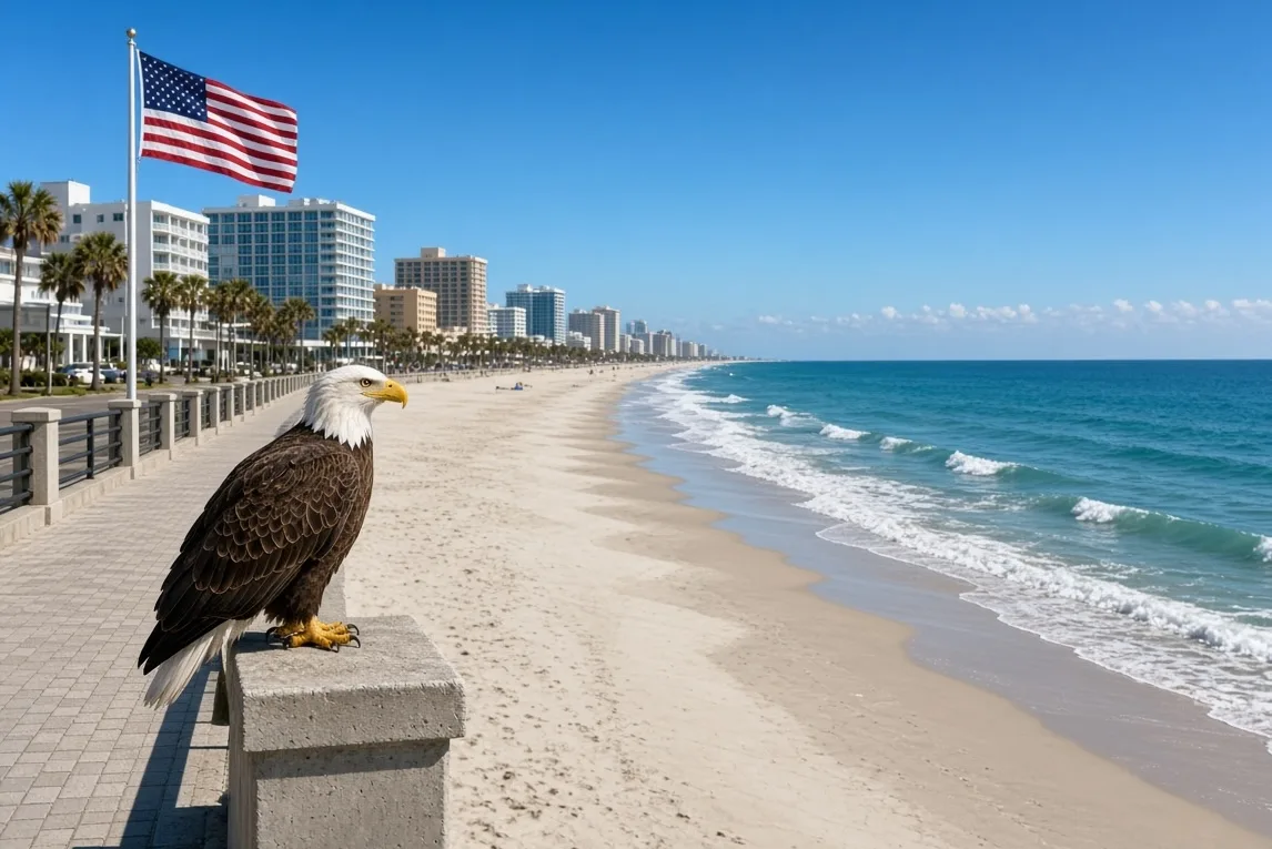 Commercial cleaning in Daytona Beach, Florida on the oceanfront 