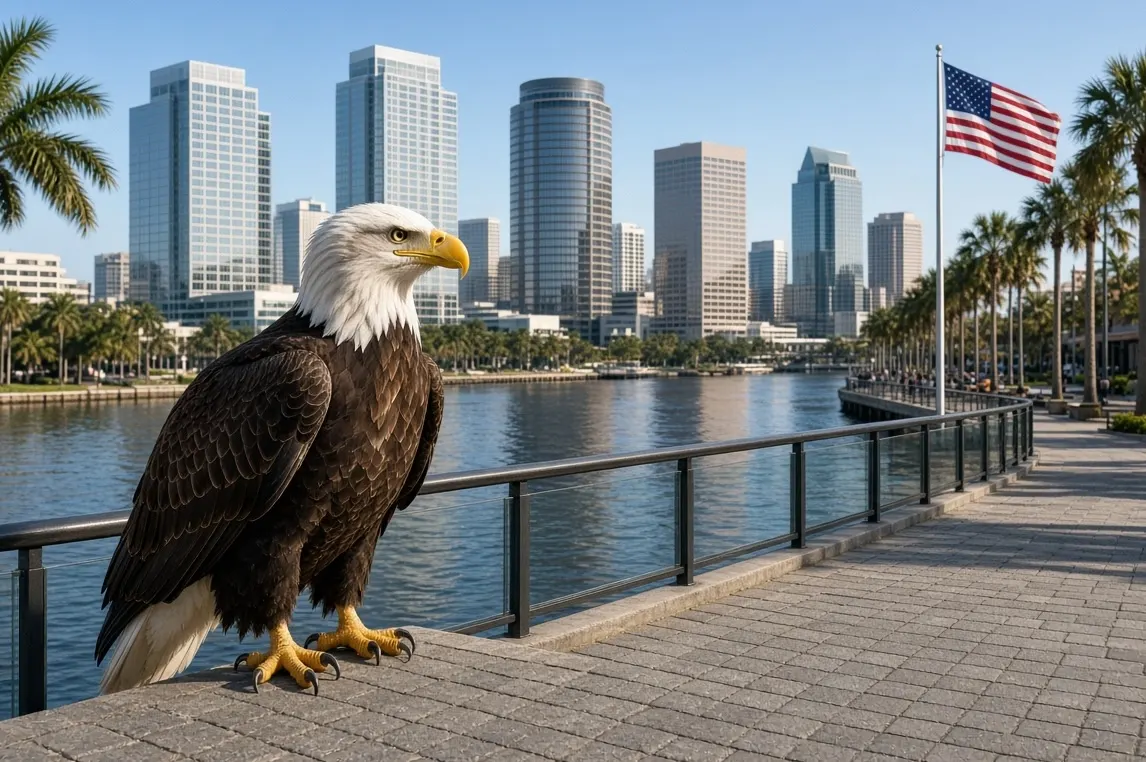 Commercial cleaning in downtown Tampa, Florida on the riverwalk
