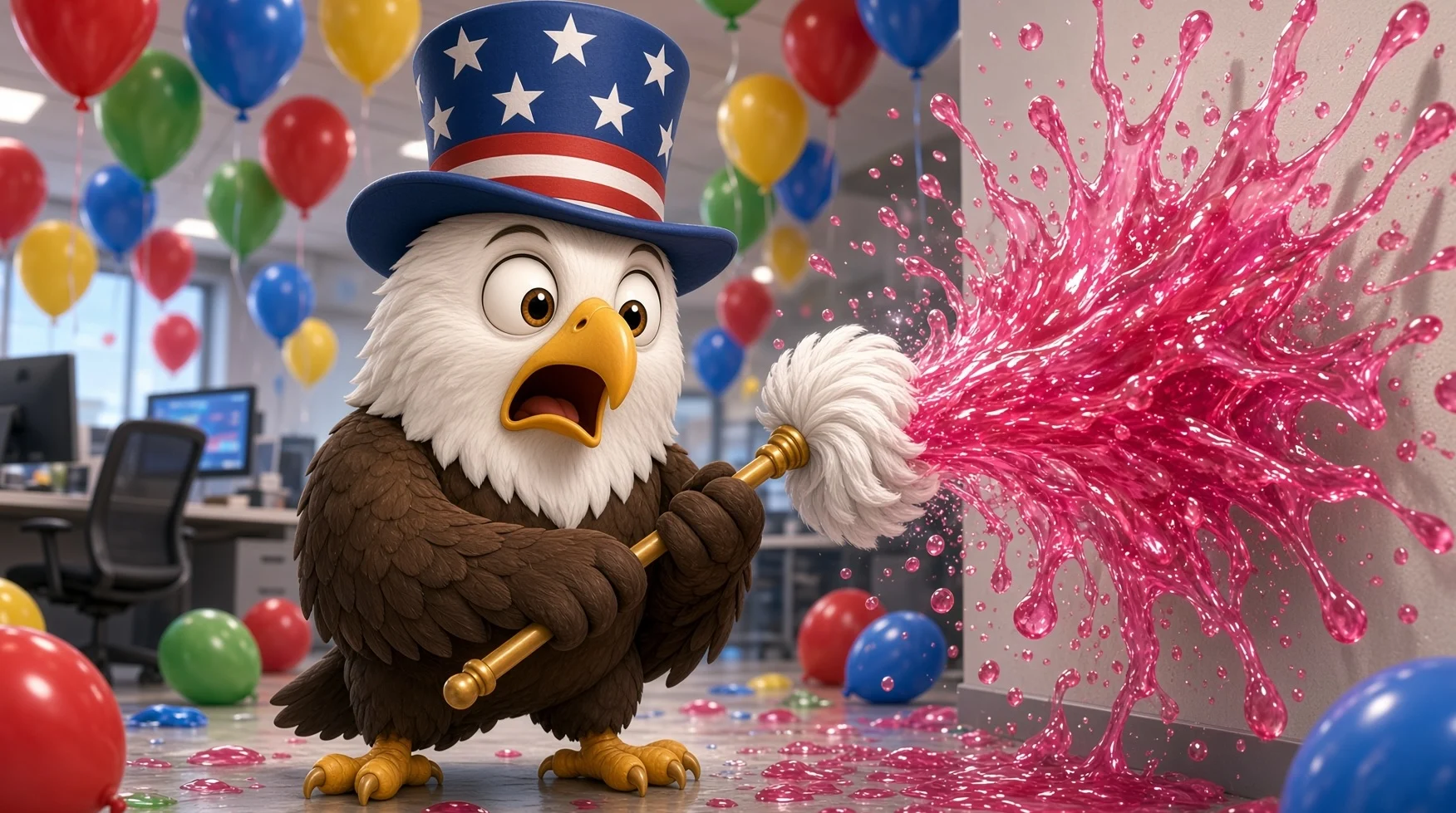 Franklin’s vacuum rebellion during the balloon cleanup
